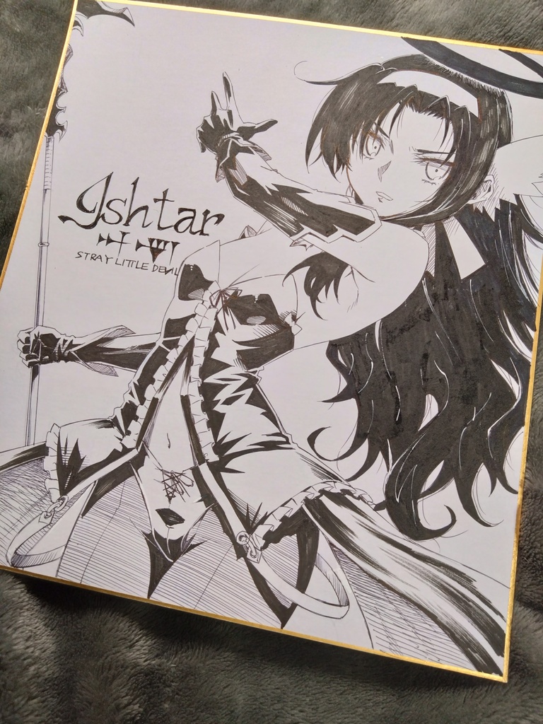 キャラリクエスト色紙(モノクロ1c/ペン画)【一般枠】