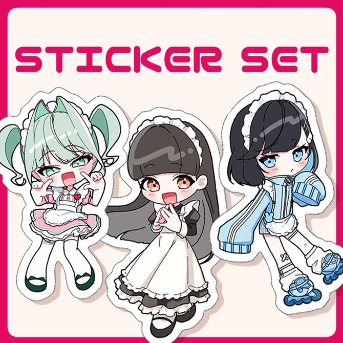 メイドちゃんダイステッカー3種セット