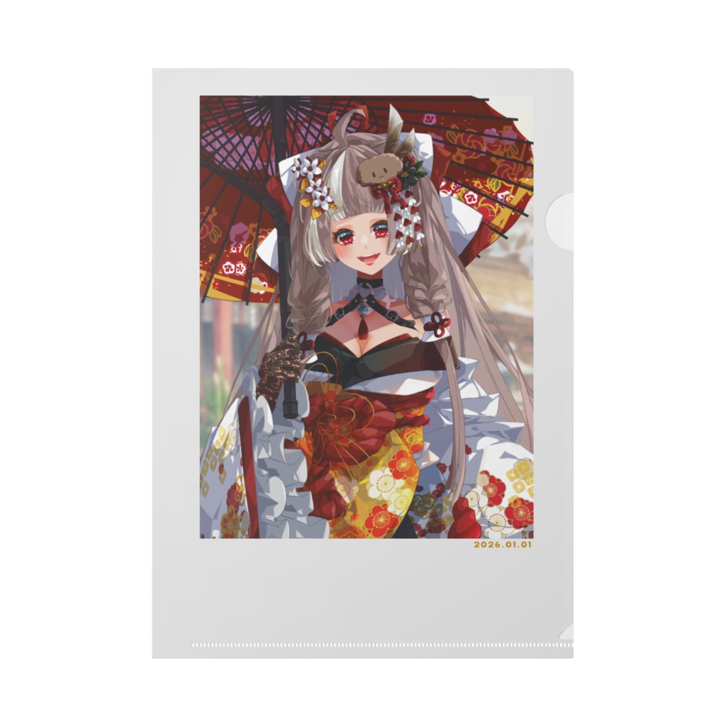 【沙々餅まちこ📯🎈2026年新年衣装記念グッズ】A4クリアファイル