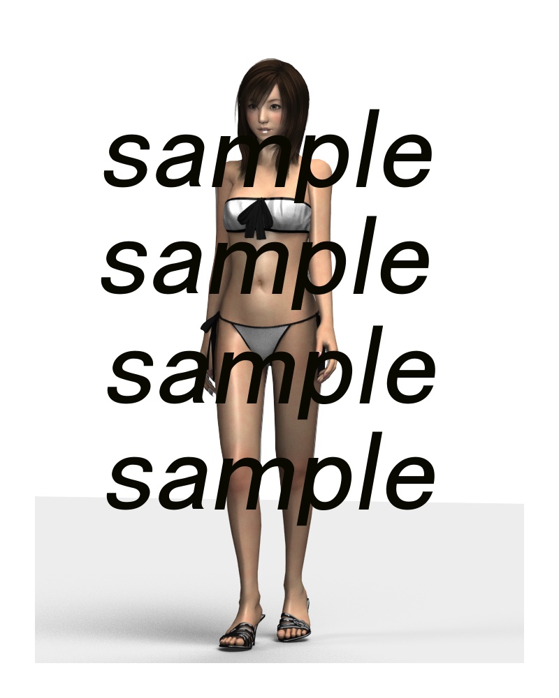 Hanako歩き0101、水着、髪、色、有り