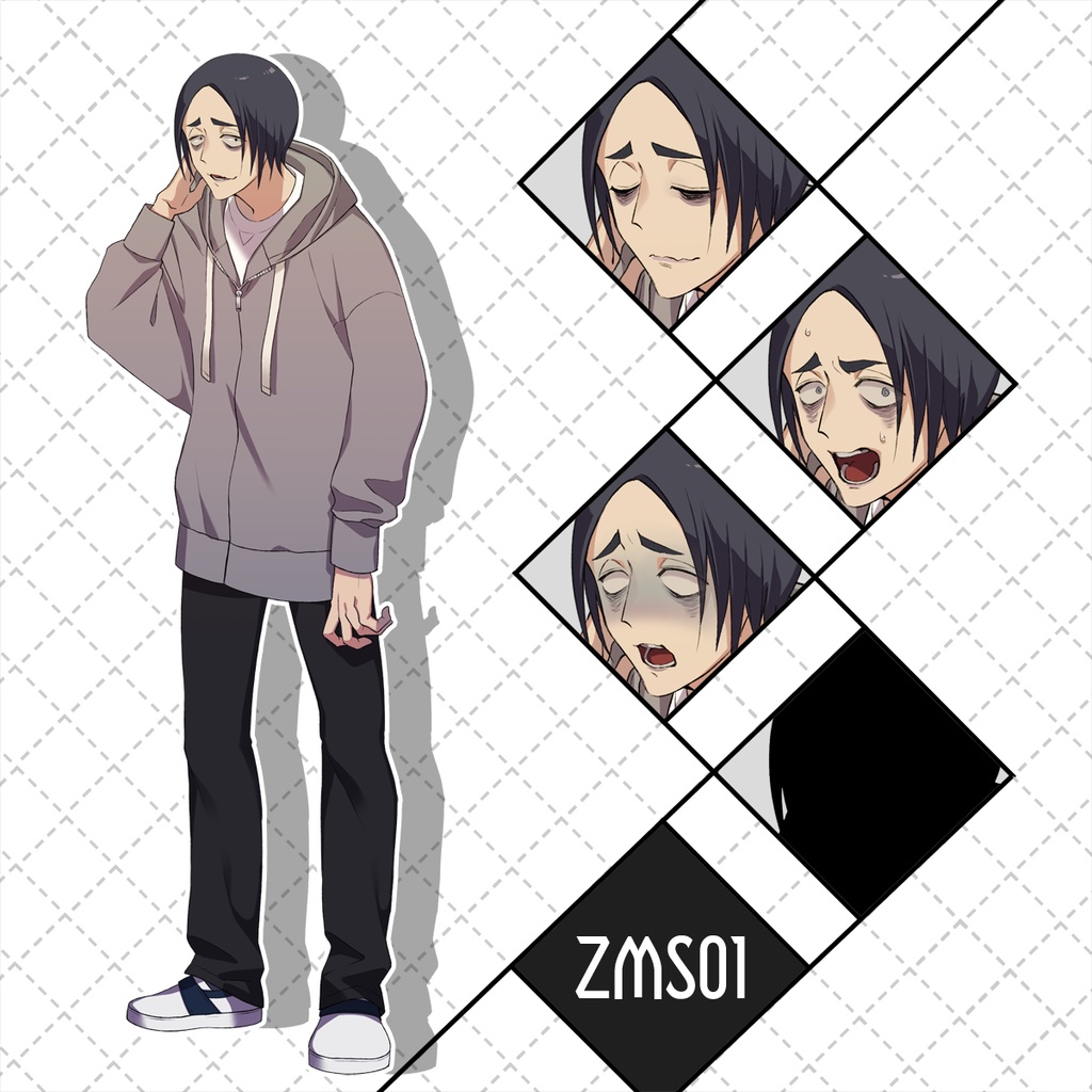 【TRPG立ち絵素材】NPC/絶対に巻き込まれて死ぬモブ/警官/サラリーマン/下男【ZMS01-04】