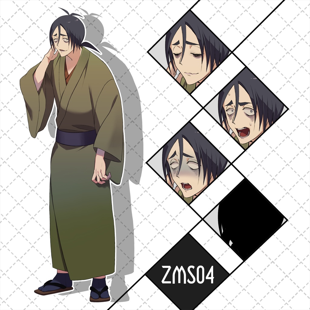 【TRPG立ち絵素材】NPC/絶対に巻き込まれて死ぬモブ/警官/サラリーマン/下男【ZMS01-04】