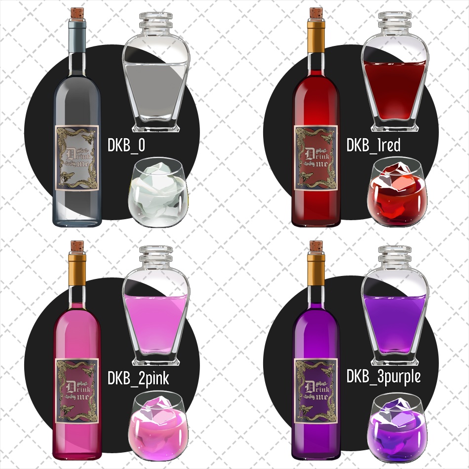 【TRPG・配信小物素材】毒薬/媚薬/シロップ/ジュース/酒/ワイン/蜂蜜酒など