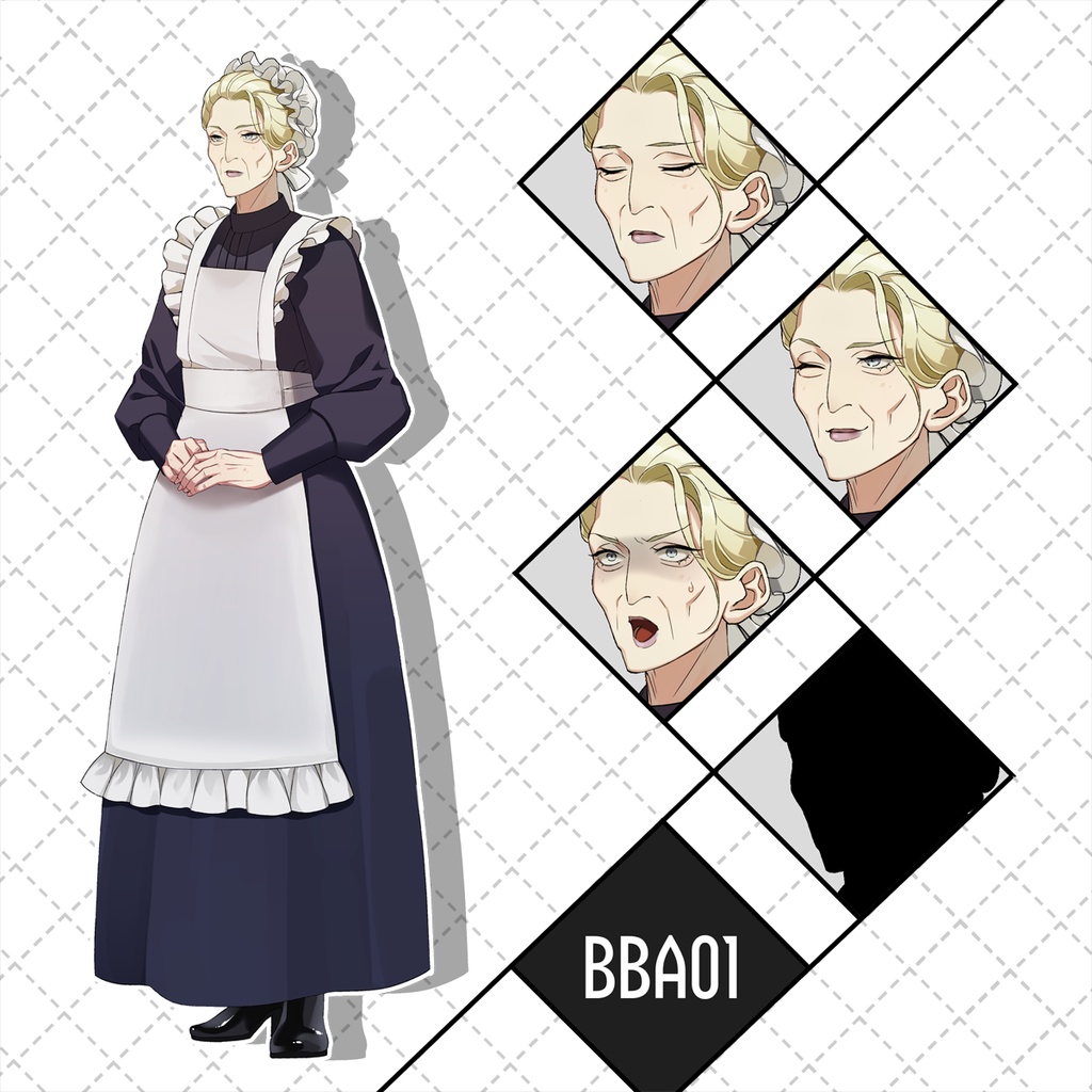 【TRPG立ち絵素材】NPC/老人/老女/ババア/メイド長/大女優/魔女/女社長【Ver02BBA01-04】