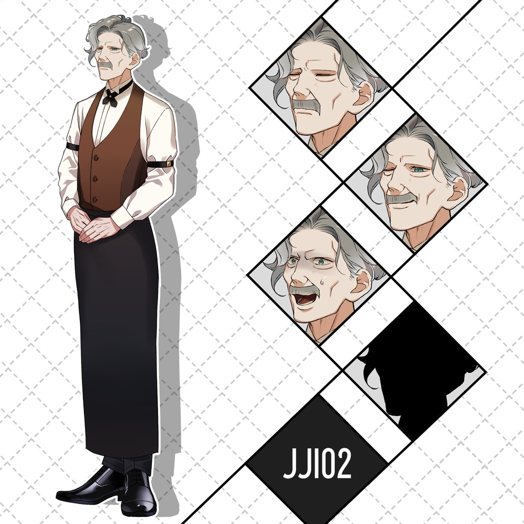 【TRPG立ち絵素材】NPC/老人/爺/ジジイ/執事/マスター/神父/探偵【Ver02JJI01-04】