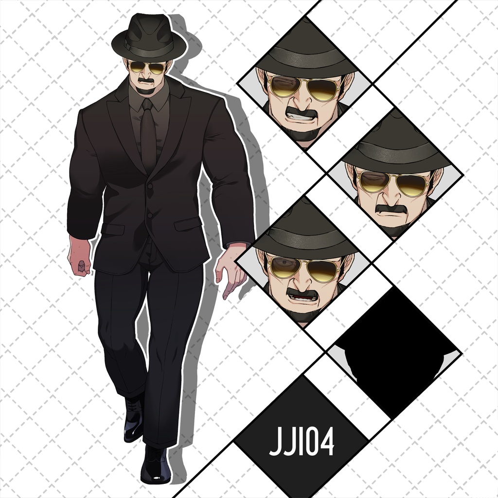 【TRPG立ち絵素材】NPC/老人/爺/ジジイ/作務衣/武器鍛冶/俳優/マフィア【Ver03JJI01-04】