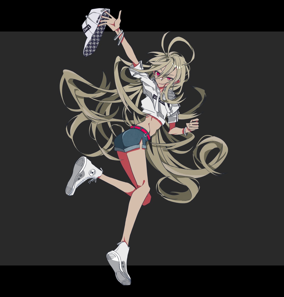 活発少女【青緑髪赤眼】【金髪赤眼／日焼け肌】 立ち絵素材