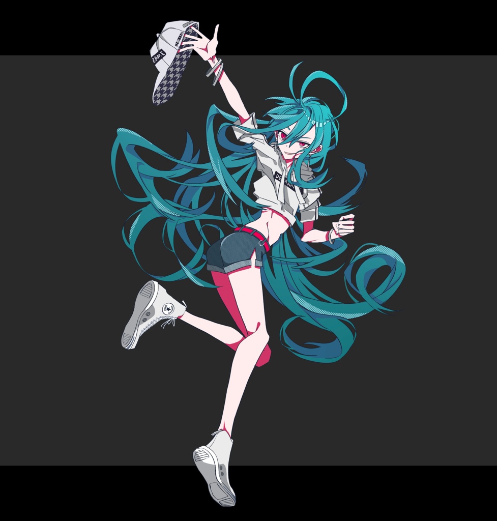 活発少女【青緑髪赤眼】【金髪赤眼/日焼け肌】 立ち絵素材