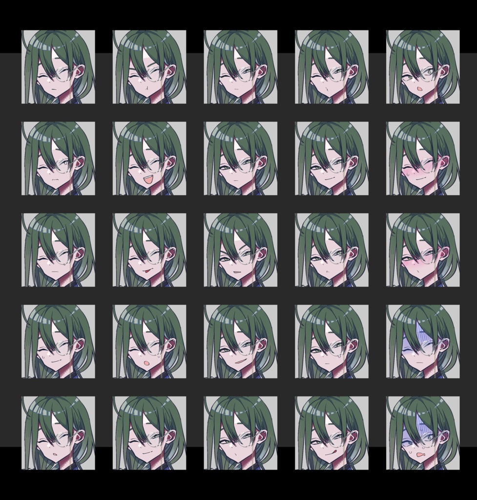 緑髪糸目片眼鏡執事服の男性 立ち絵素材