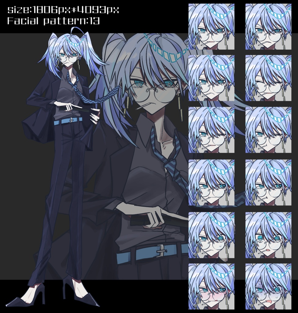 白髪立ち絵セット【4体パック】