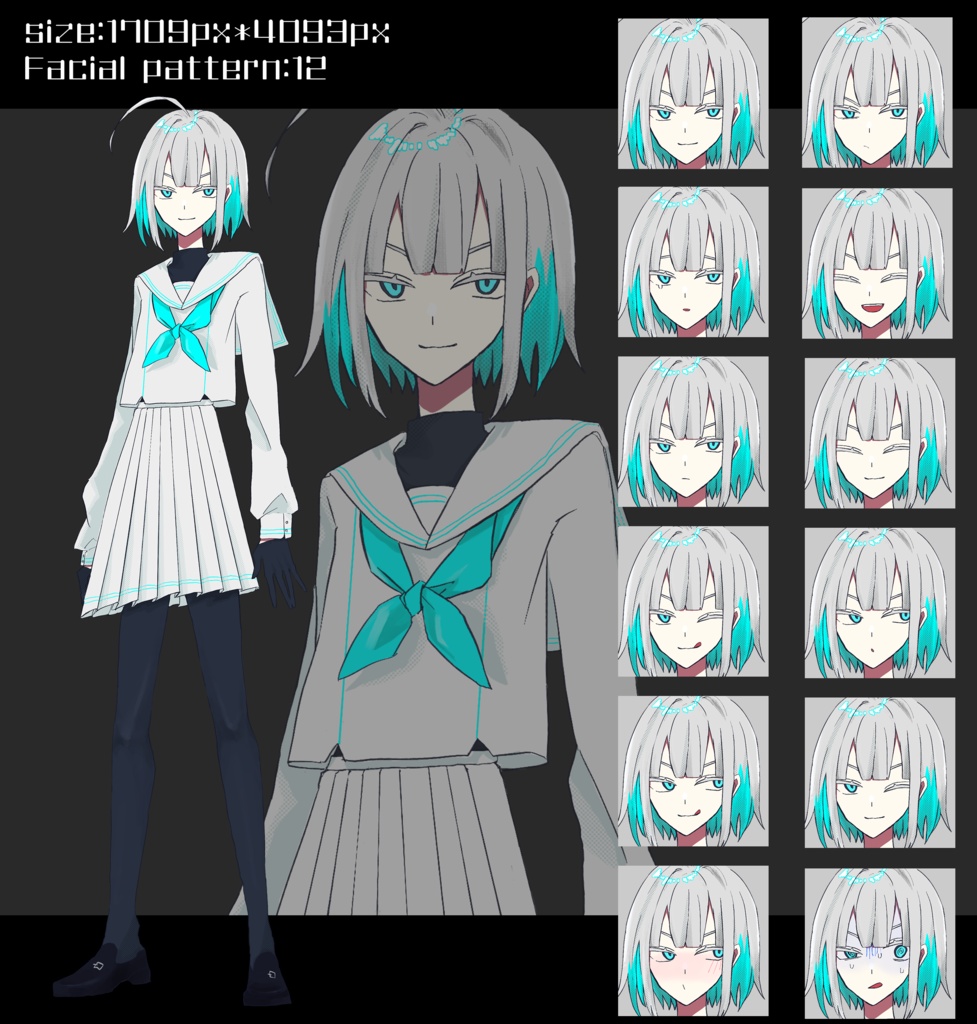 白髪立ち絵セット【4体パック】