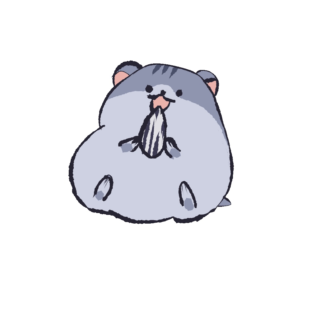 【フリー素材】灰色のハムスターイラスト