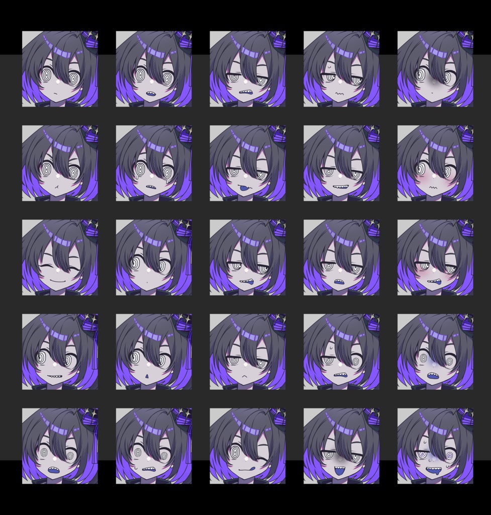 ランプを持ったぐるぐる眼ギザ歯少年少女 立ち絵素材【SD別売り】