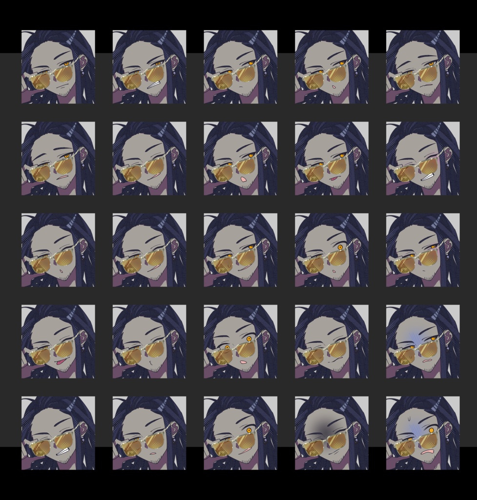 民族系ファッションのドレッドヘアーサングラスの男性 立ち絵素材