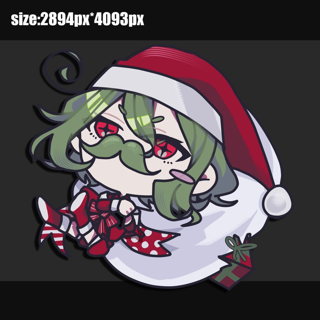 ちょび髭サンタ少年 立ち絵素材 【SDあり】