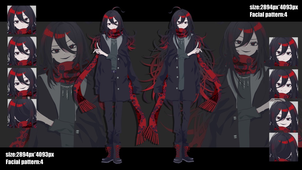 【フリー素材】怪しげな黒髪中性美人(現代服)《男女》