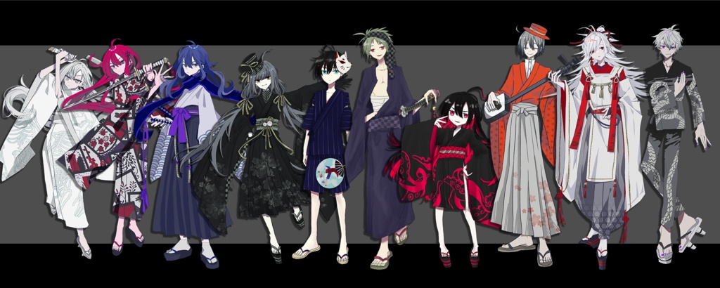 【立ち絵素材】和風・和装 立ち絵まとめ《10体セット》