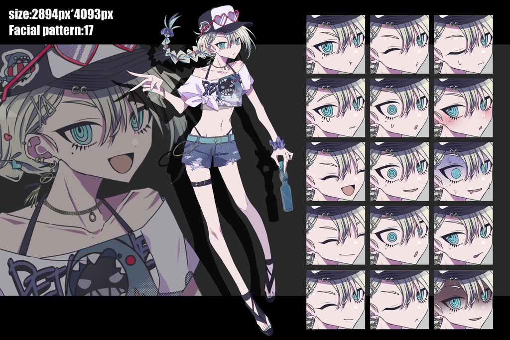 夏休みセール中!【立ち絵素材セット】夏っぽい服装の男女《4体パック》|TRPG・創作向け