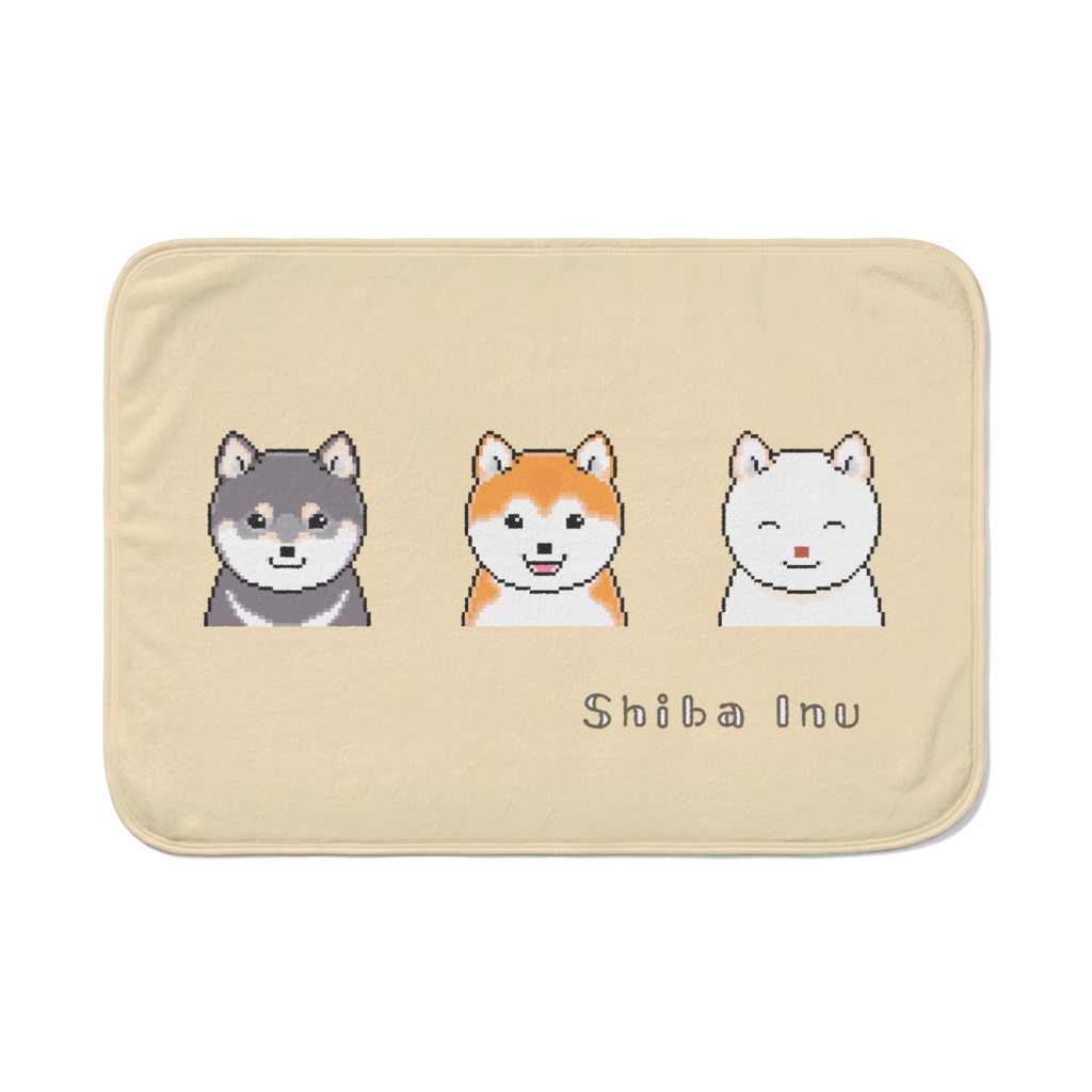 3色柴犬トリオのドット絵 ブランケット