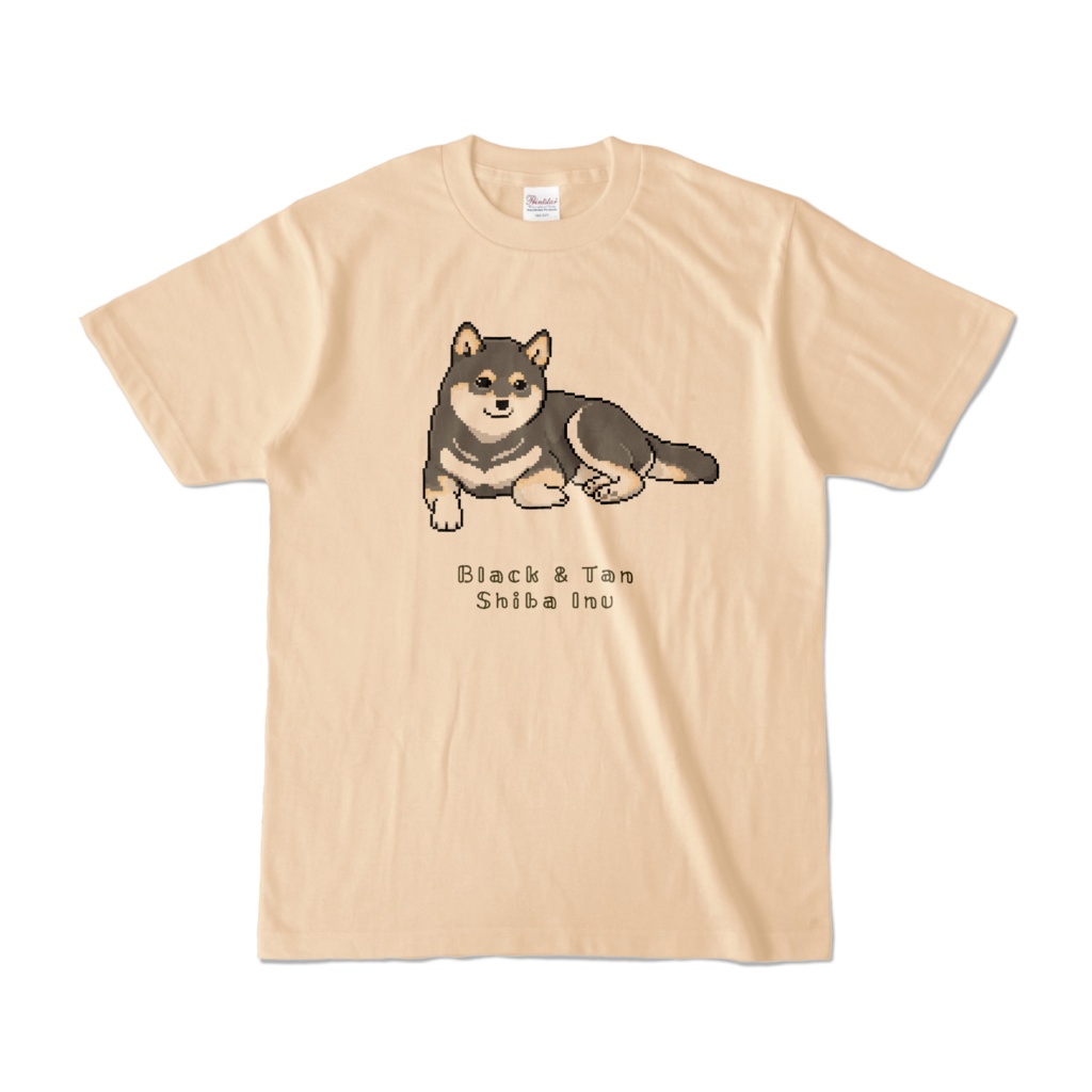 まったり過ごす黒柴 柴犬のドット絵 カラーTシャツ / Shiba Inu Colored T-Shirt