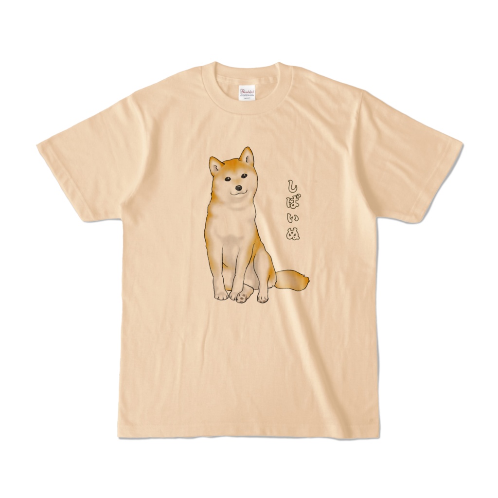 首をかしげて座る柴犬 カラーTシャツ / Shiba Inu Colored T-Shirt