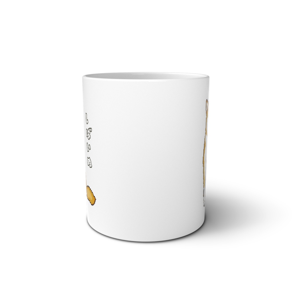 首をかしげて座る柴犬のドット絵 マグカップ