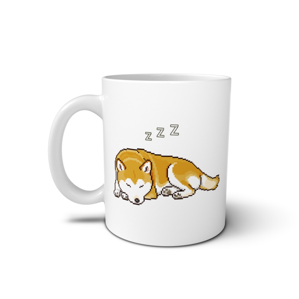 うとうとしている柴犬のドット絵 マグカップ