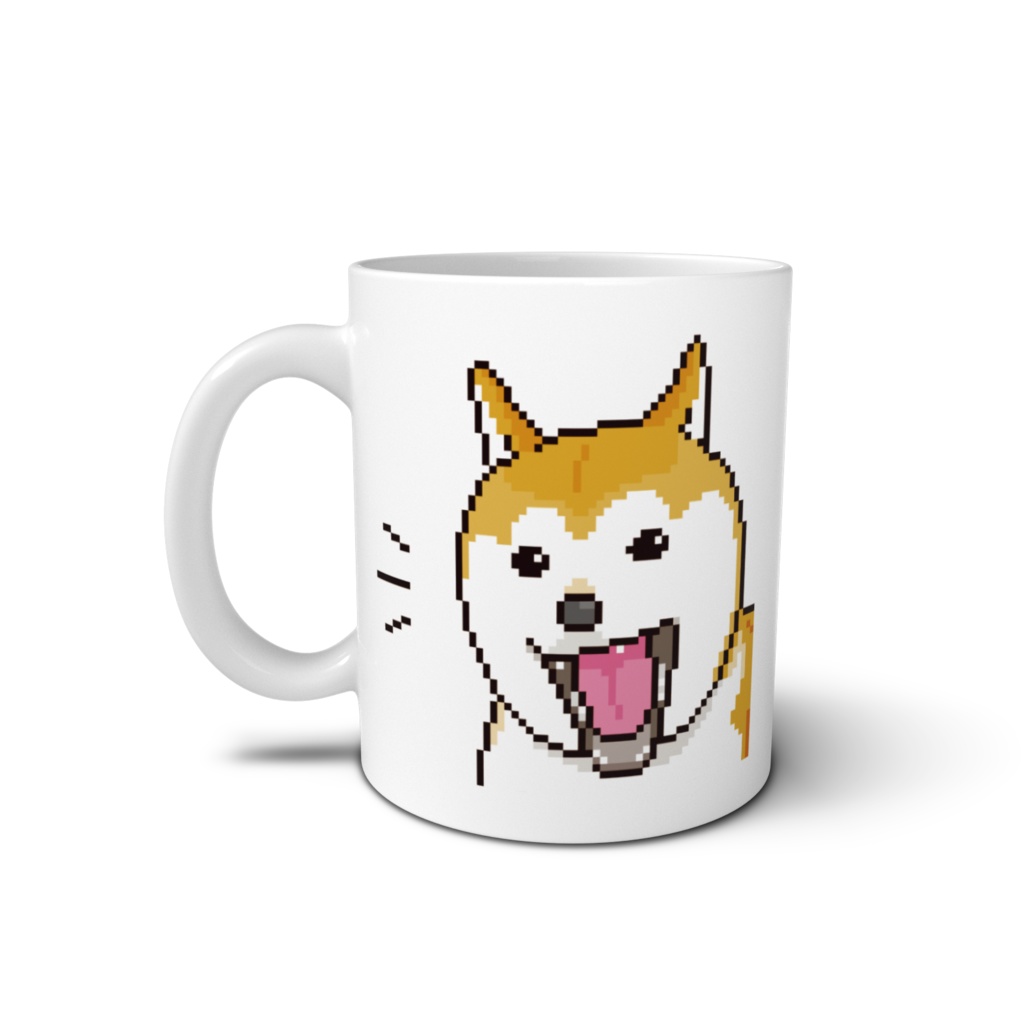 柴犬の無邪気な表情のドット絵 マグカップ