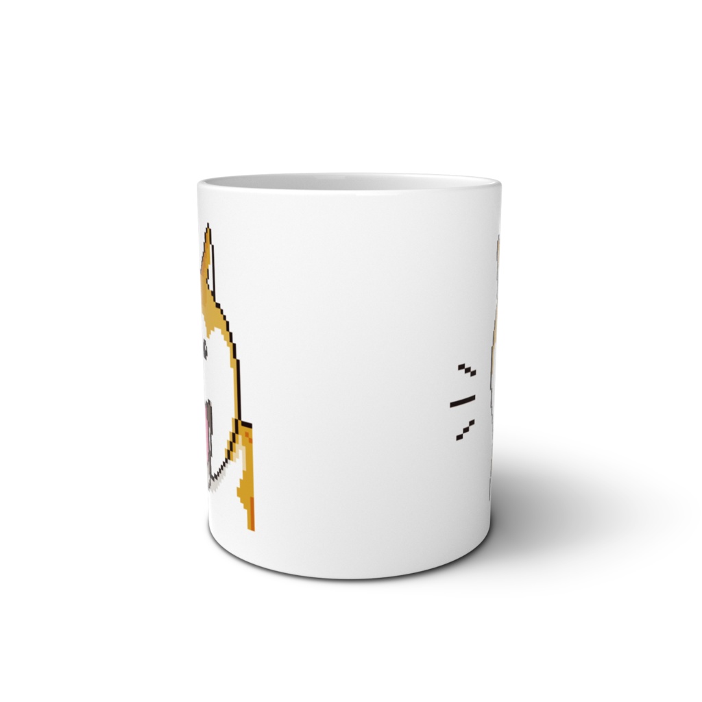 柴犬の無邪気な表情のドット絵 マグカップ