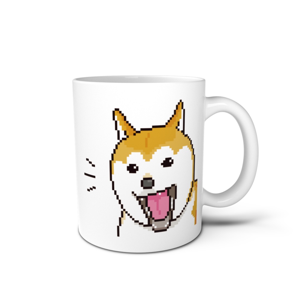 柴犬の無邪気な表情のドット絵 マグカップ