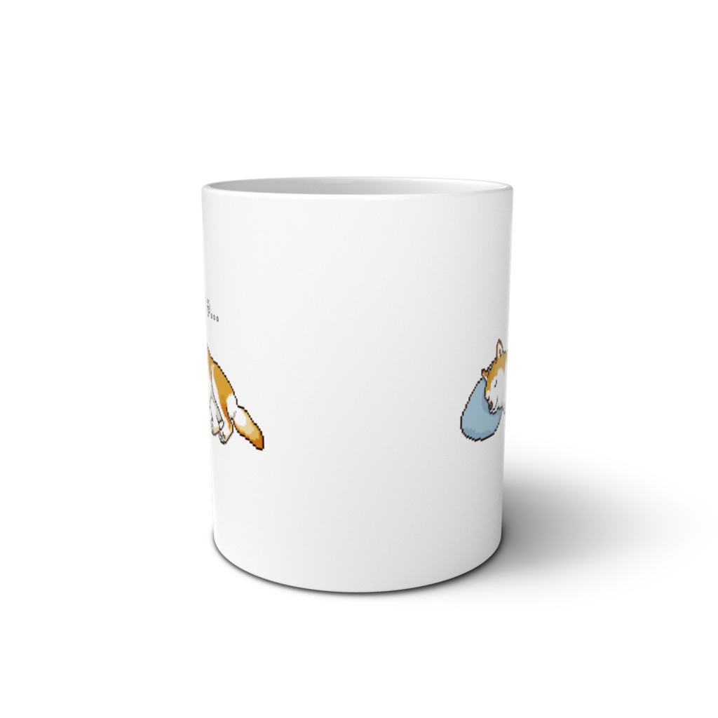 枕ですやすや眠る柴犬のドット絵 マグカップ