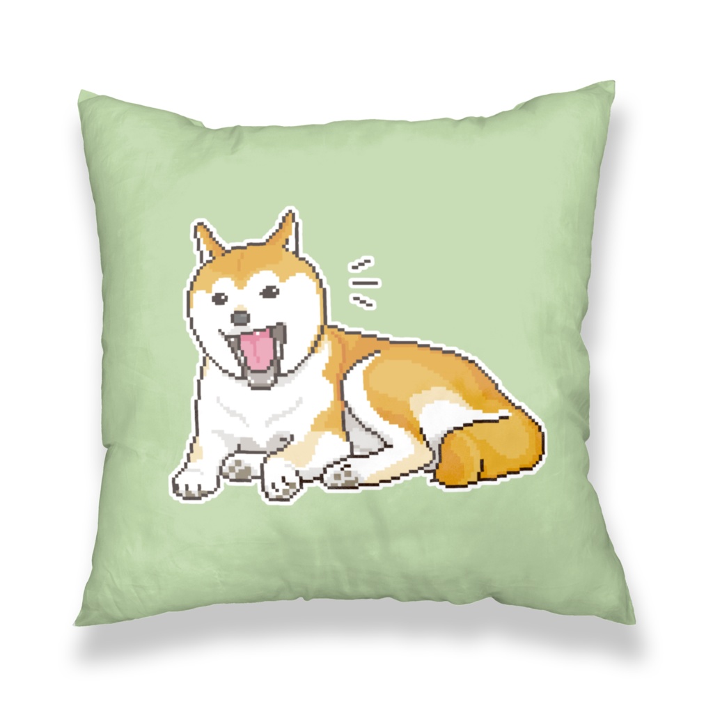 無邪気な柴犬のドット絵 クッションカバー