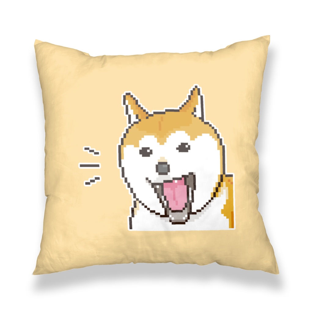 柴犬の無邪気な表情のドット絵 クッションカバー