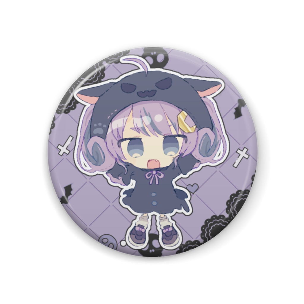 【缶バッジ】おばけ羊くろ