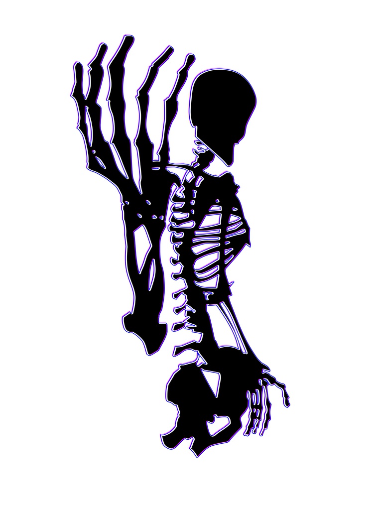 ブラックスケルトンTシャツ(白)