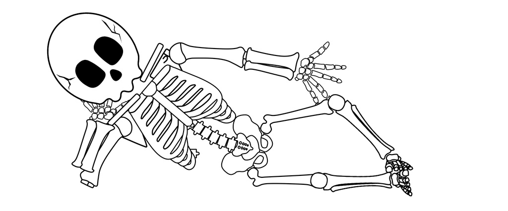 寝そべっているスケルトンマグカップ
