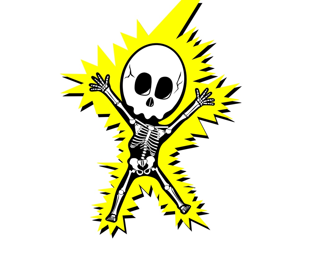 電撃スケルトン フルグラフィックTシャツ