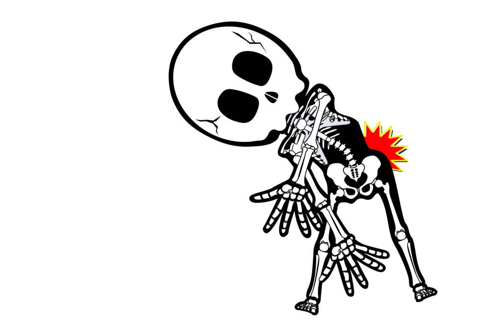 ギックリ腰スケルトン 手帳型Androidケース S - ストラップ穴 なし