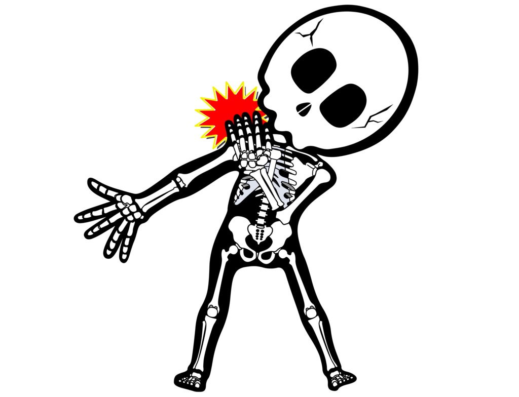 肩痛スケルトン フルグラフィックTシャツ