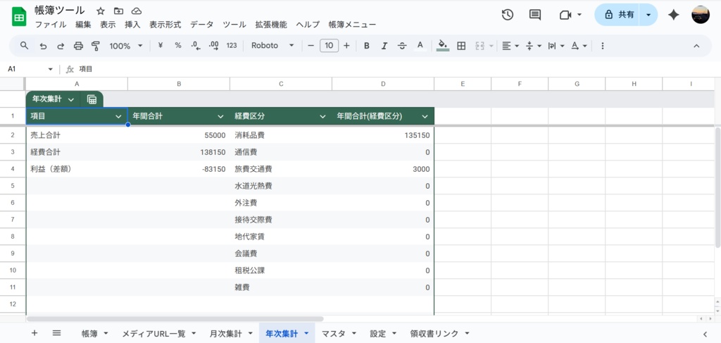 フリーランス・副業向け簡単帳簿テンプレート【GAS自動化付き】」