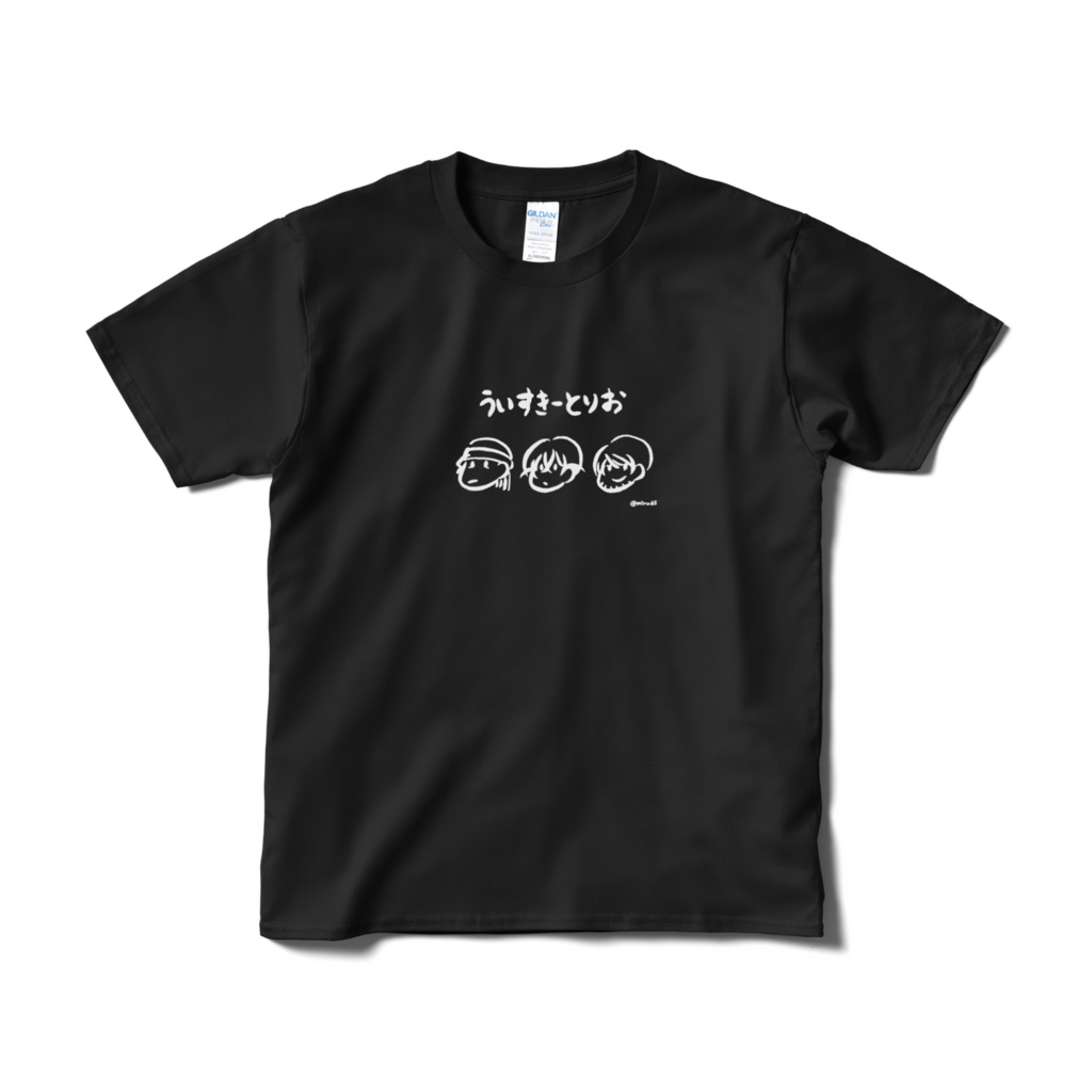 ゆるゆるウイスキートリオ イラストTシャツ(黒)