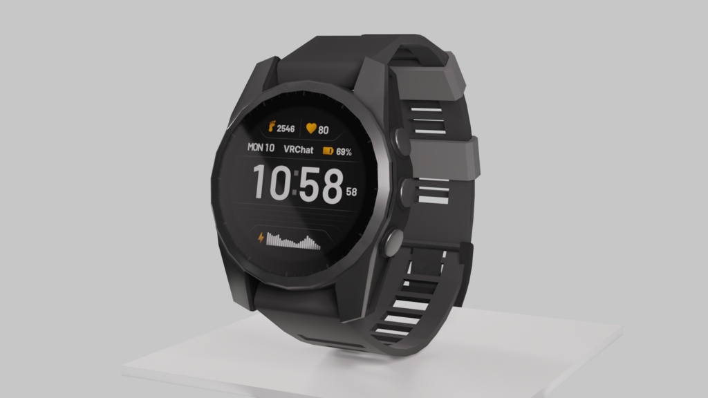VRChat Smart Watch (Working time, date and heartrate)