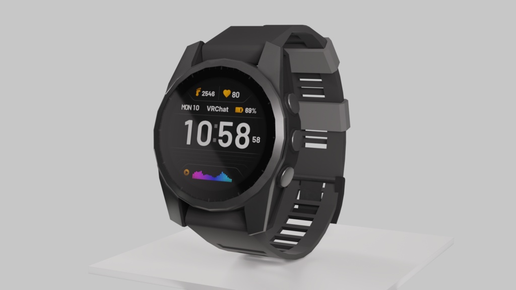VRChat Smart Watch (Working time, date and heartrate)