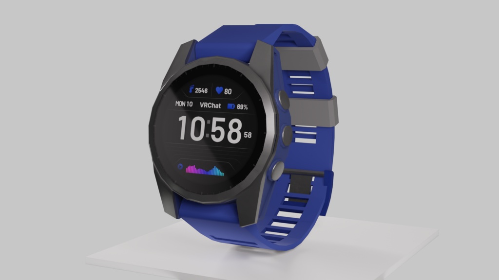 VRChat Smart Watch (Working time, date and heartrate)