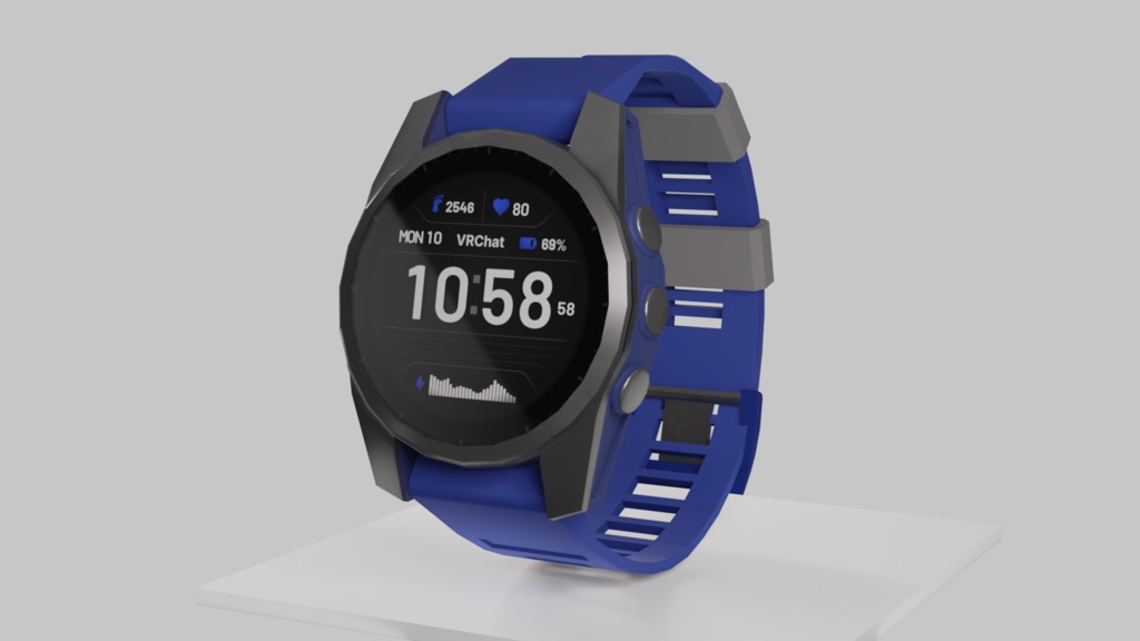 VRChat Smart Watch (Working time, date and heartrate)