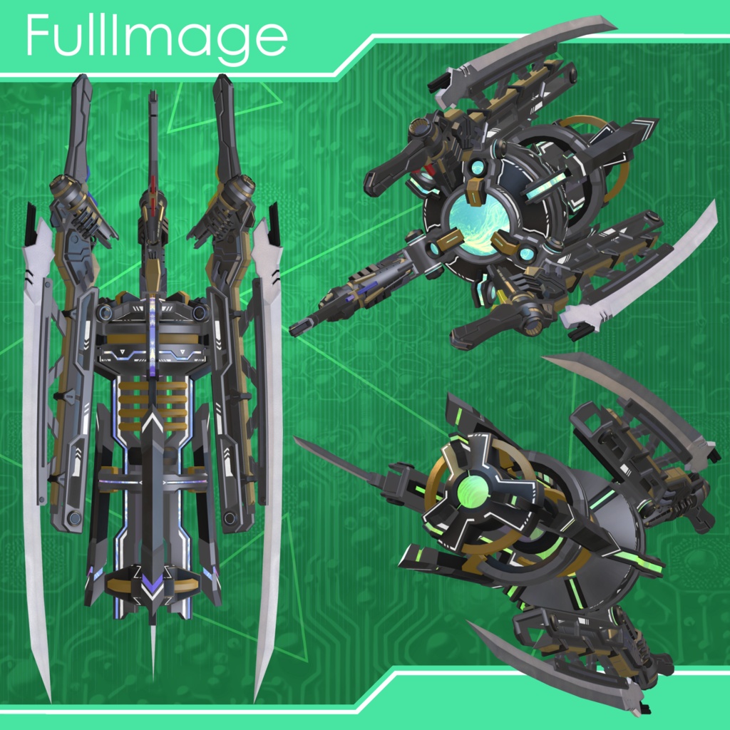 【オリジナル3Dモデル】TriElementalBlade【武装】