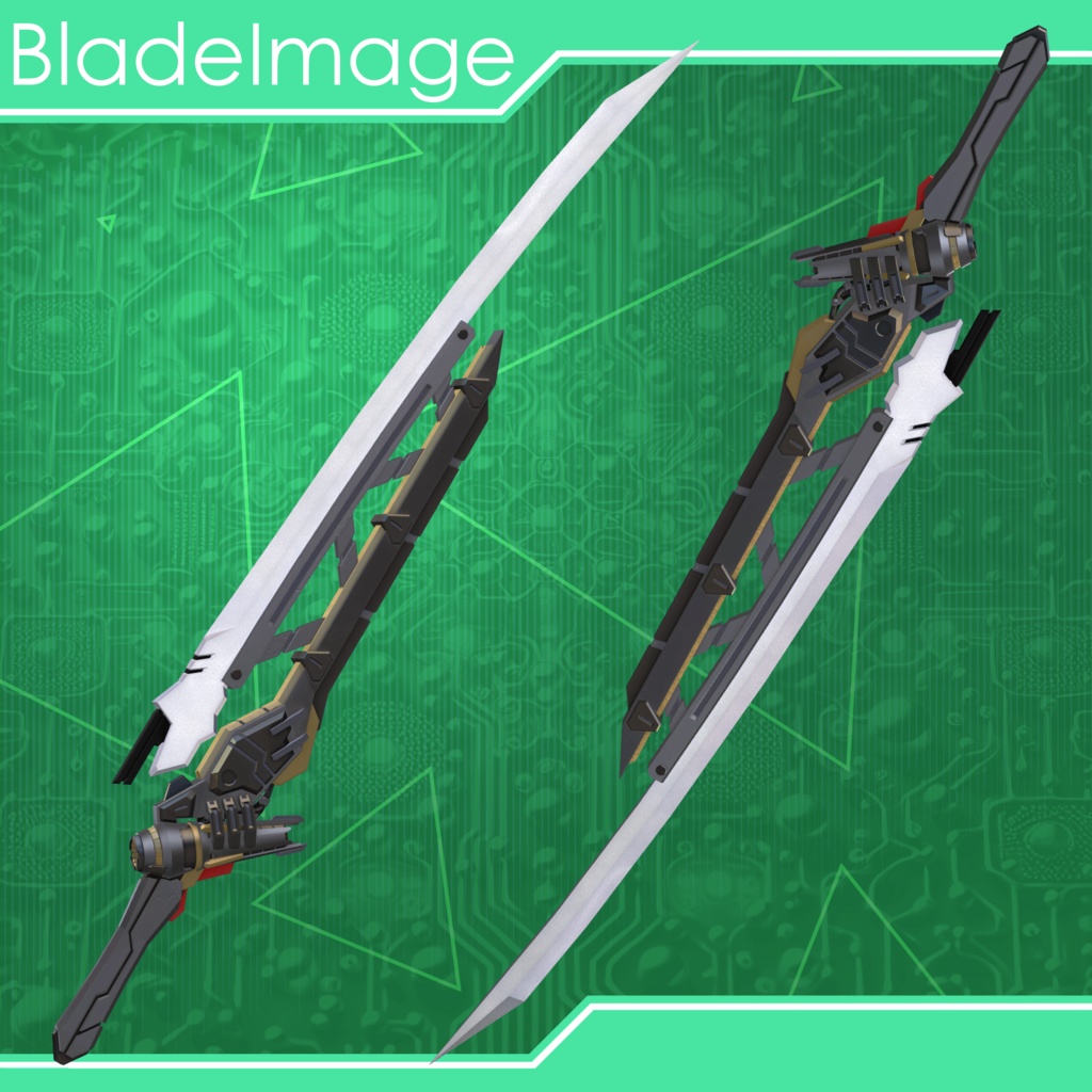 【オリジナル3Dモデル】TriElementalBlade【武装】
