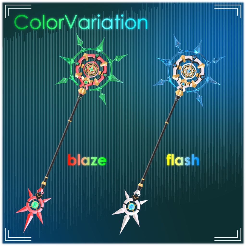 【オリジナル3Dモデル】Magic Rod -FantazyEffect-【杖】