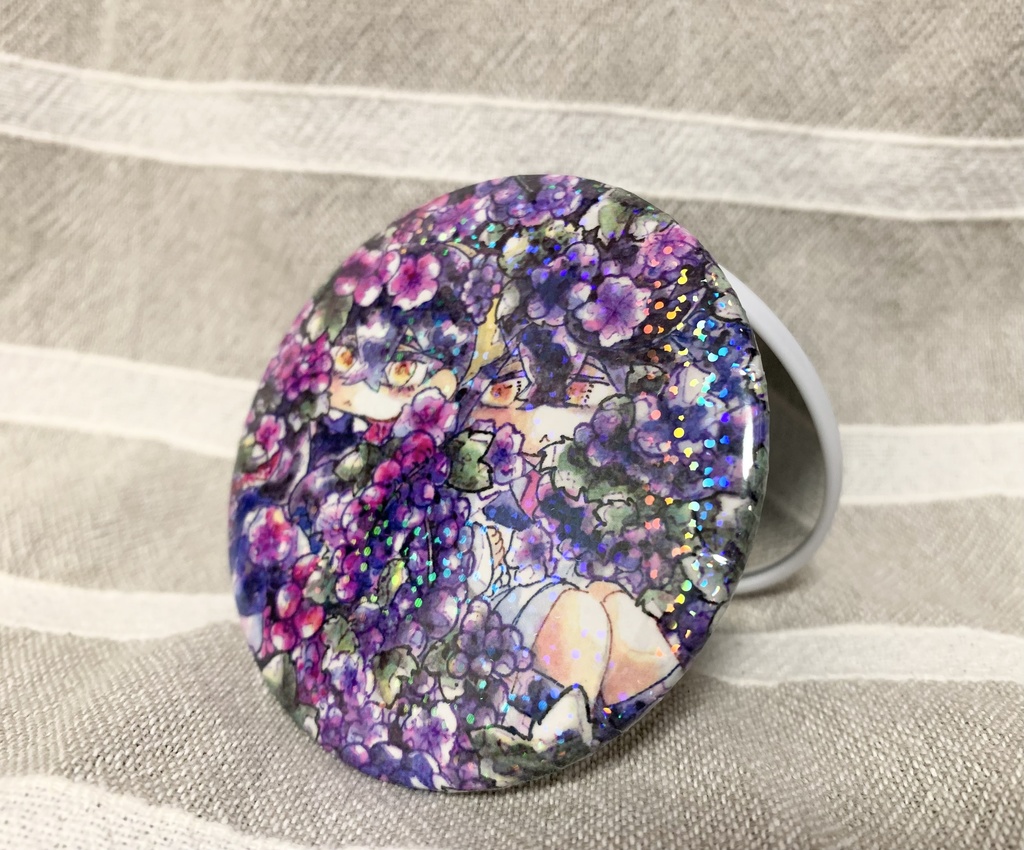 シェル型コンパクト缶ミラー(ホログラム)