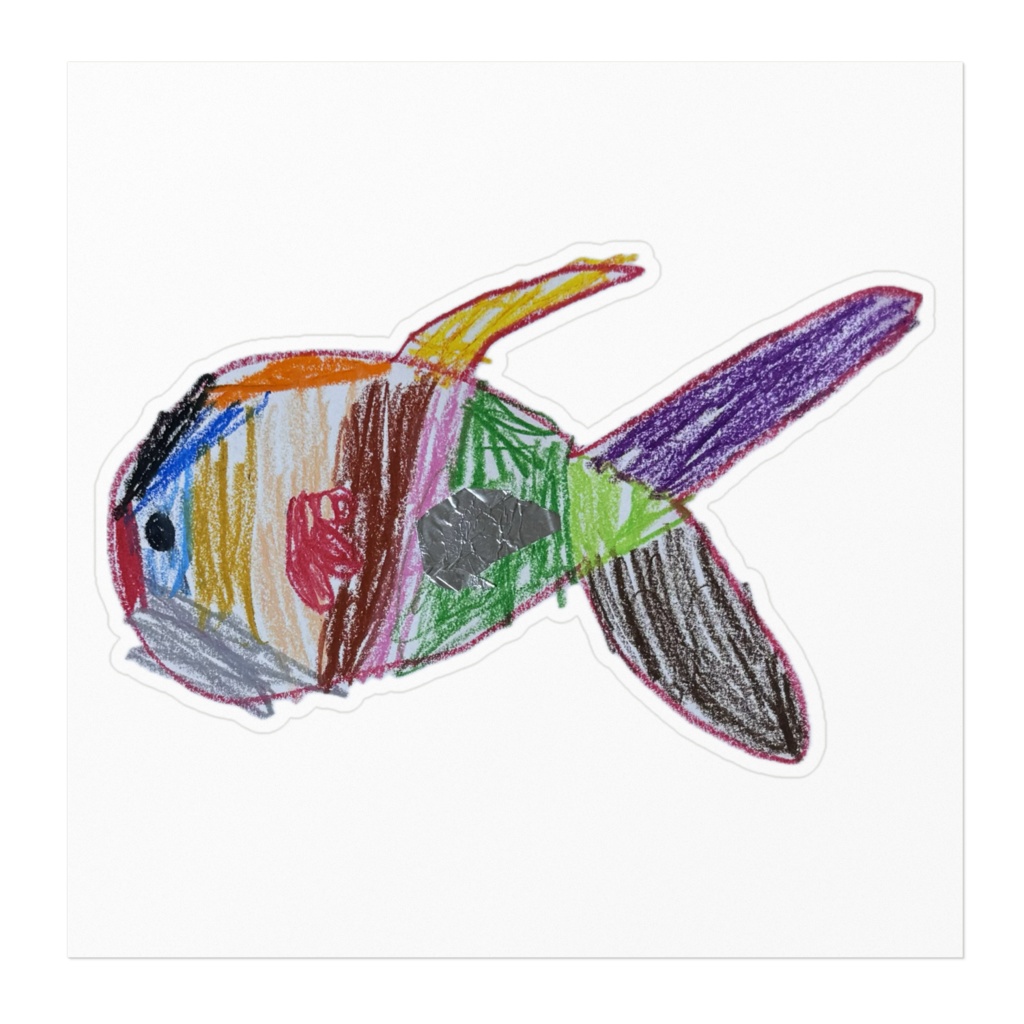 キラキラさかなステッカー